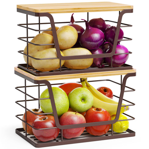 ALOCEO two-pack baskets front view showing neat storage and quick access
