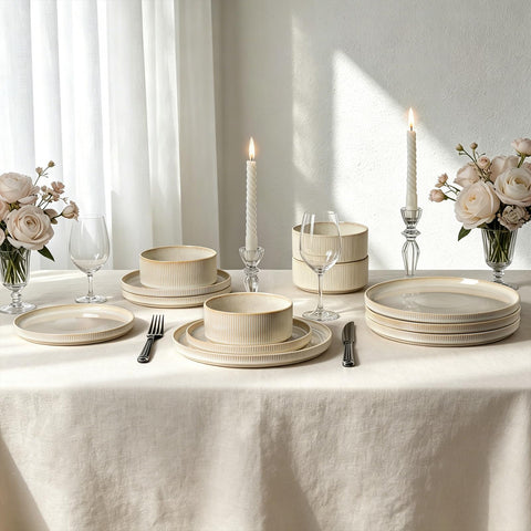 ALOFMO set arranged on shelf demonstrating tidy storage and display-ready style