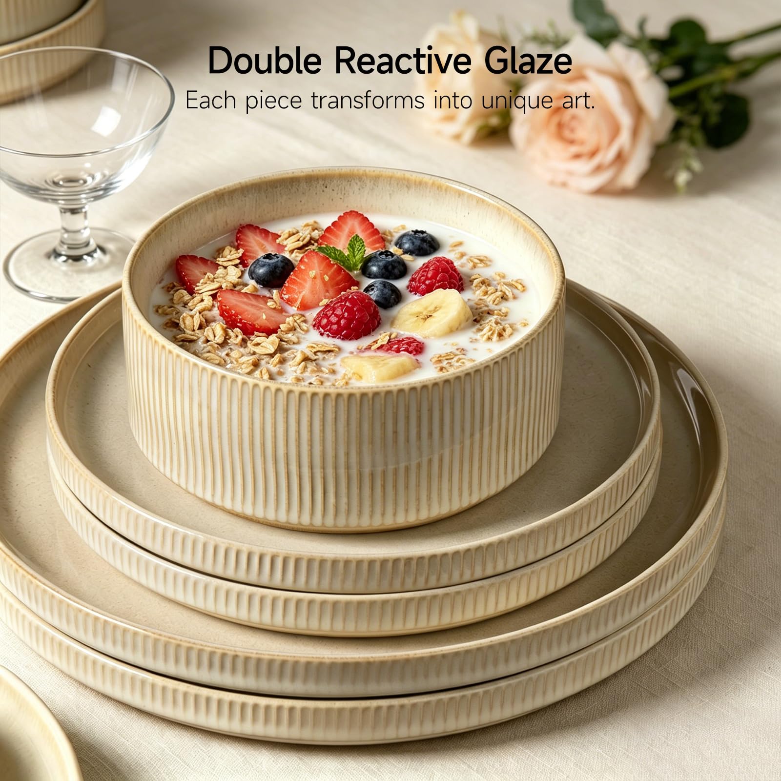 ALOFMO table setting with food showing set elevates everyday meals and gatherings