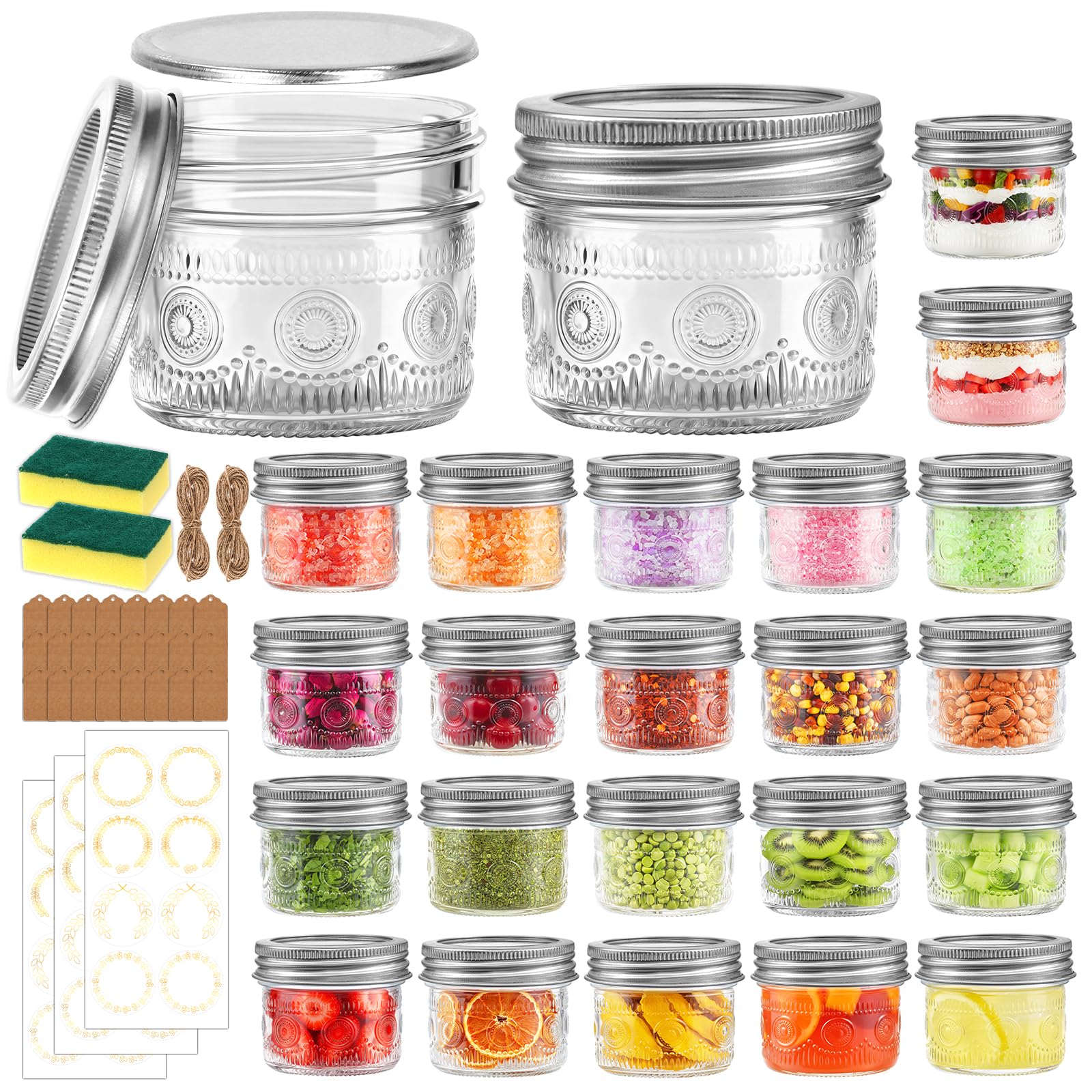 alotpower 24-pack front view showing jars and neat presentation benefit storage