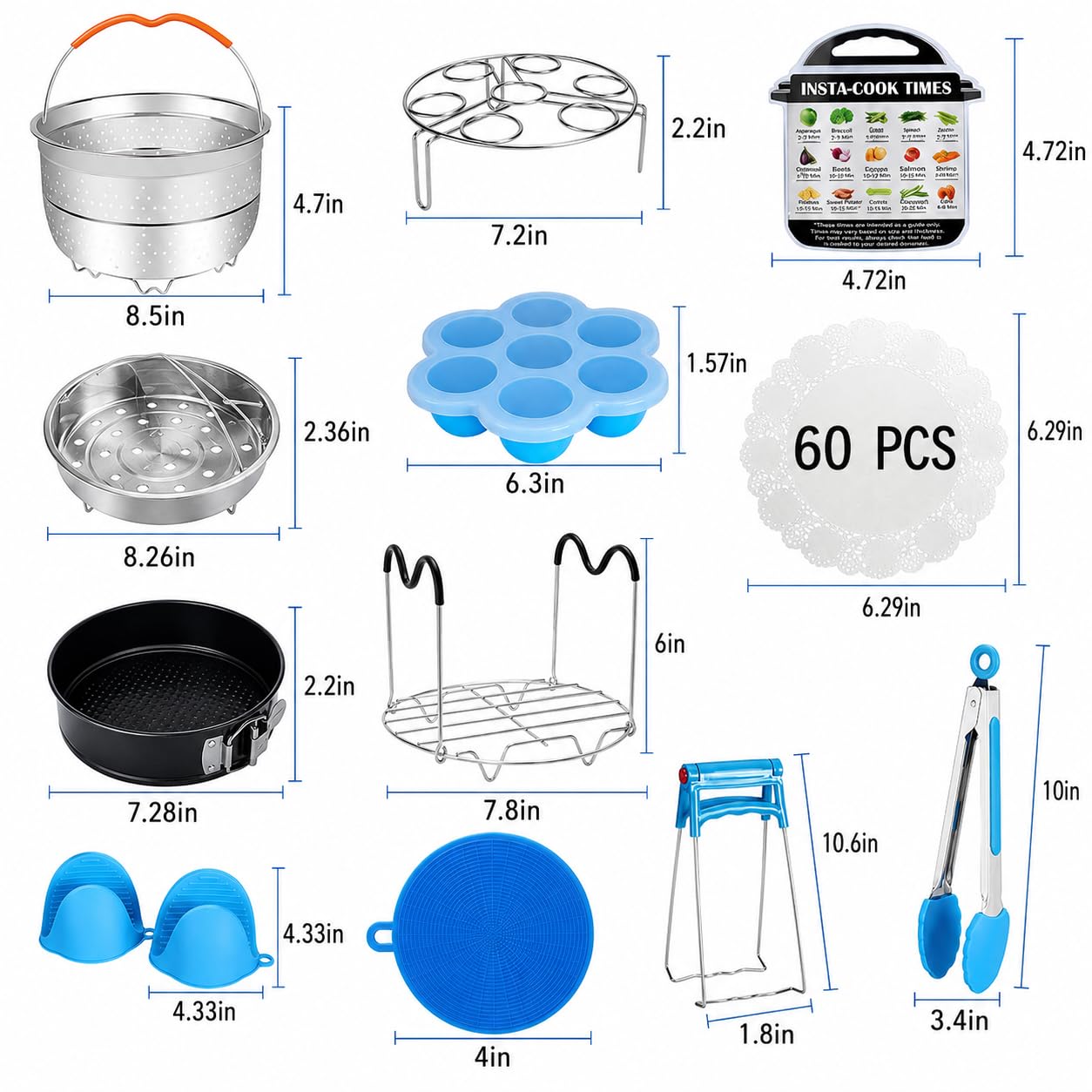 Alpacasso kitchen tools layout with tongs brush and dish clip for safe handling