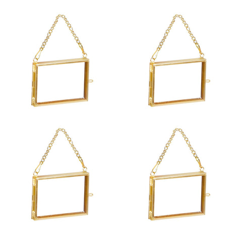 Alpertie front view brass glass frame showing clean display benefit