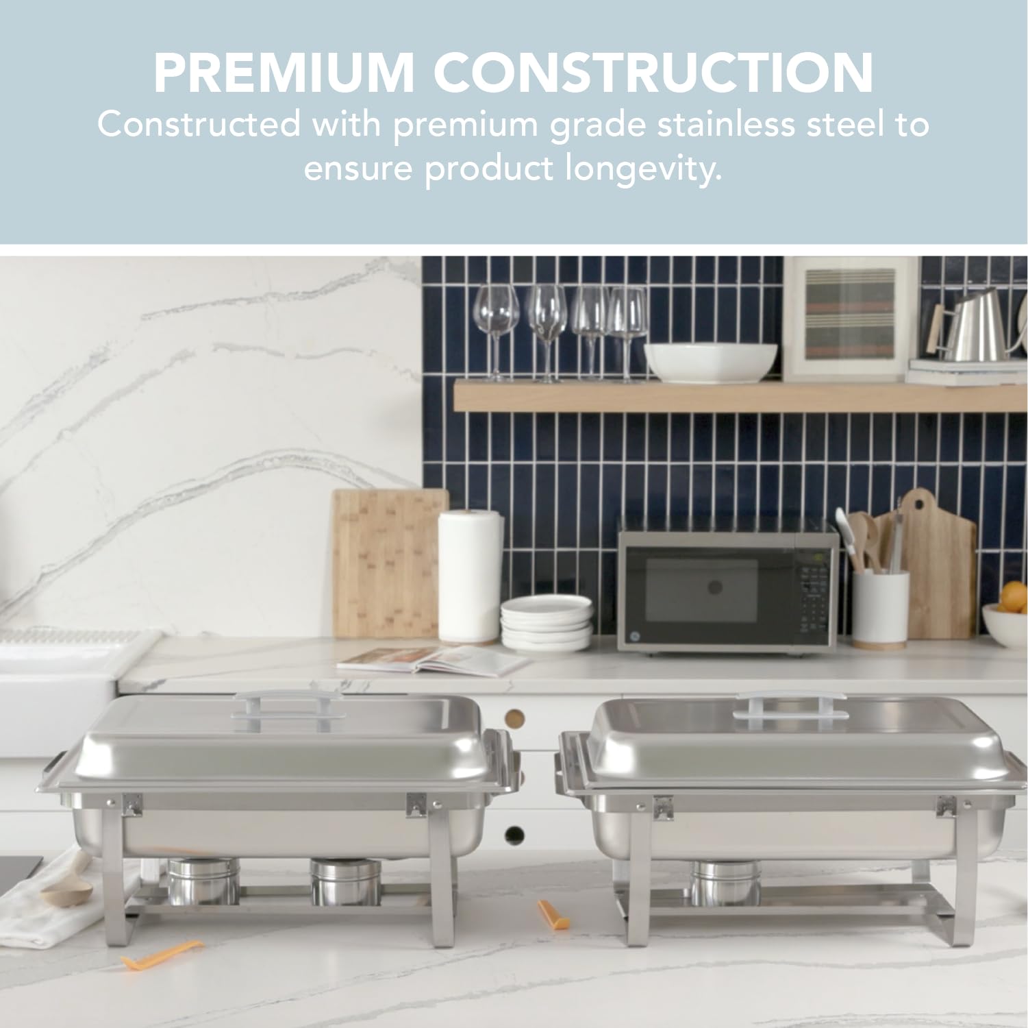ALPHA LIVING full-size 8QT pan insert demonstrating generous capacity and easy removal