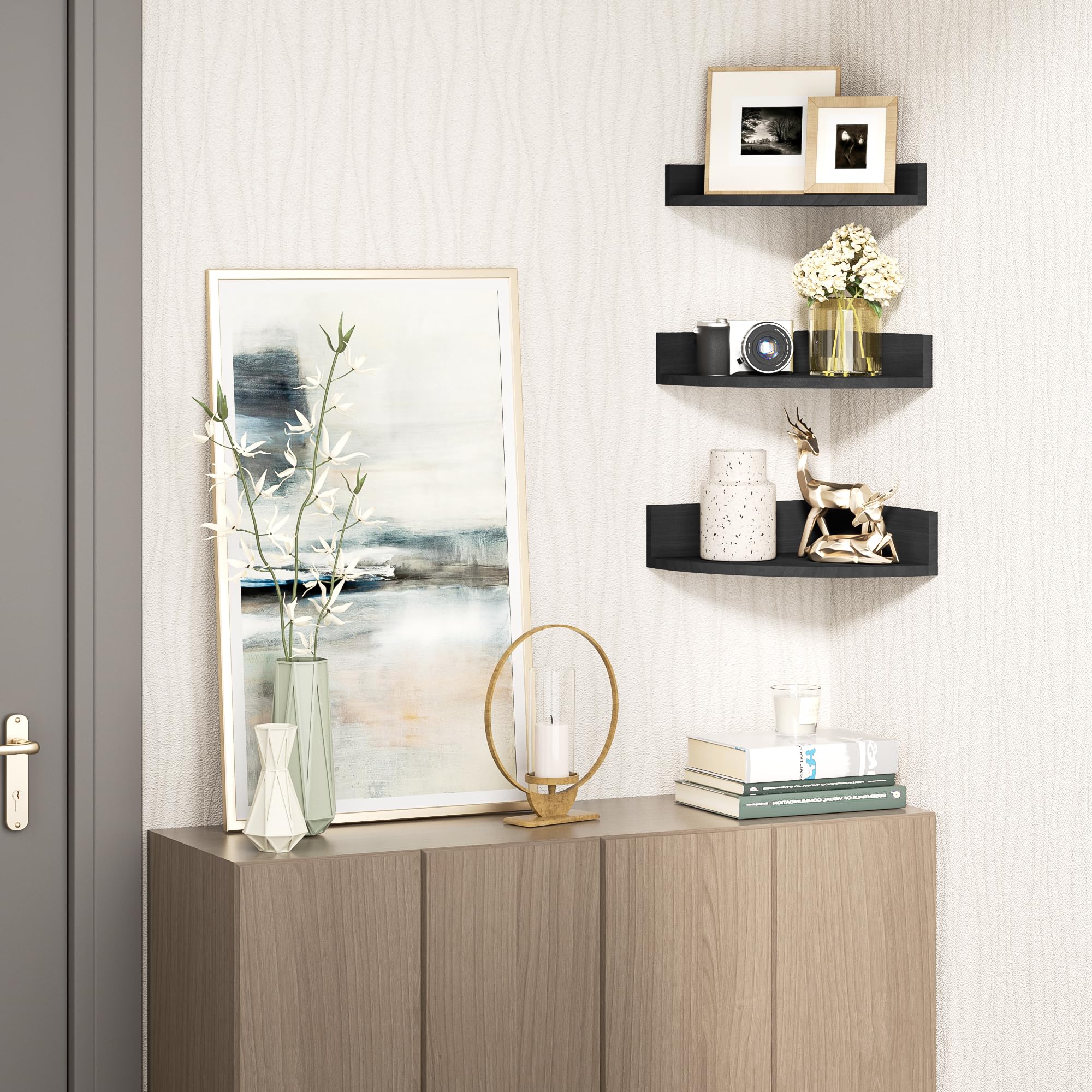 Alsonerbay close-up of large shelf wood grain and sturdy finish for durability