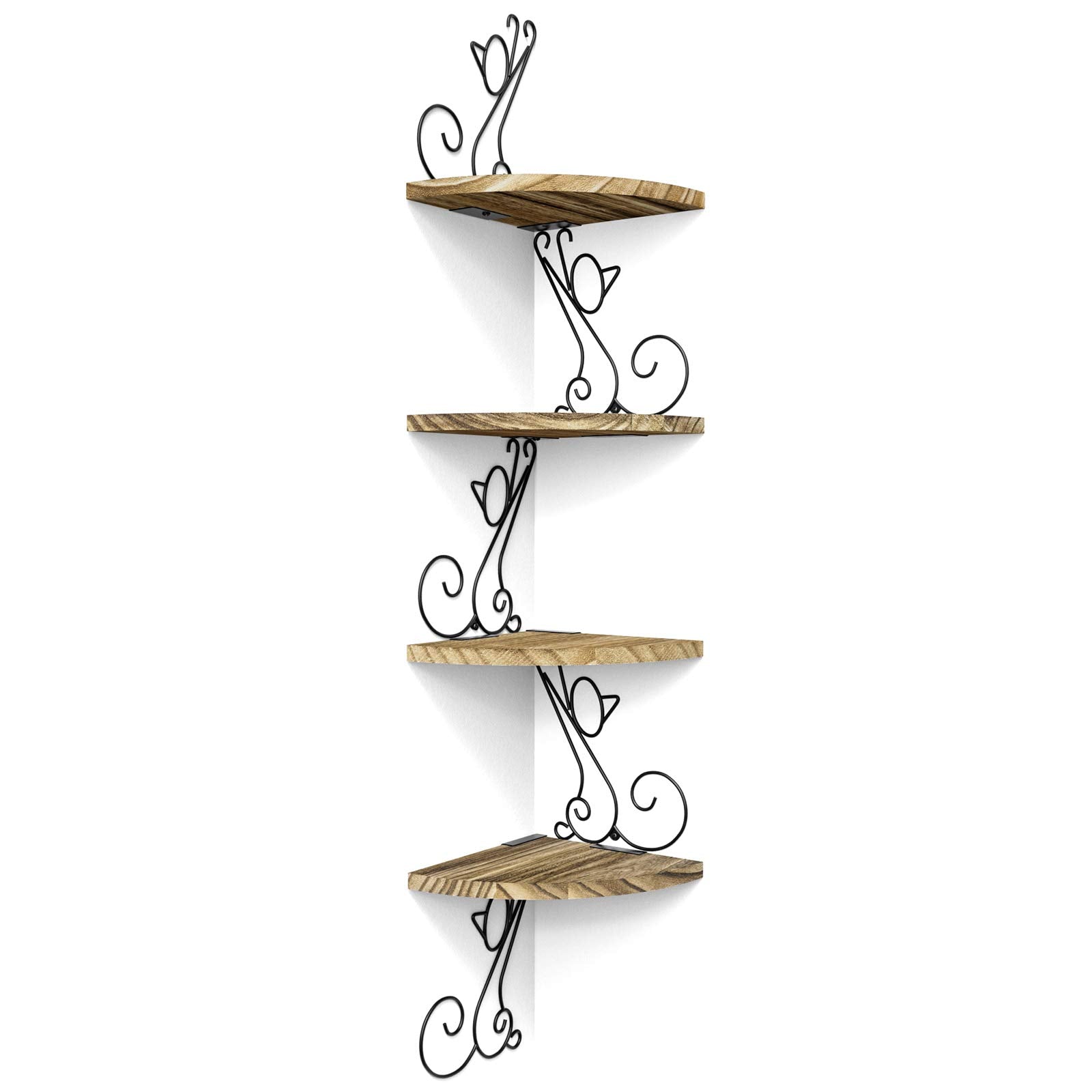 Alsonerbay front view cat-shaped corner shelf showing playful silhouette and space saving benefit