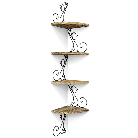 Alsonerbay front view cat-shaped corner shelf showing playful silhouette and space saving benefit