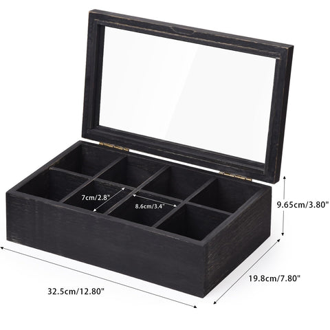 Alsonerbay closeup of divider compartments, organizes tea varieties neatly