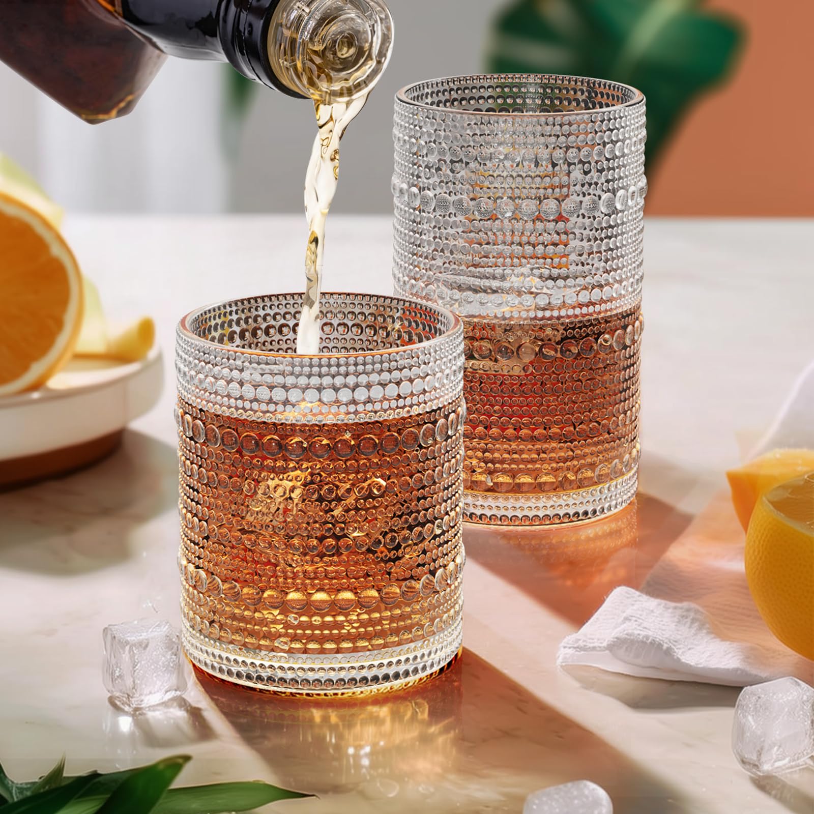 AltarreT glasses next to a ruler showing scale for size and portion guidance