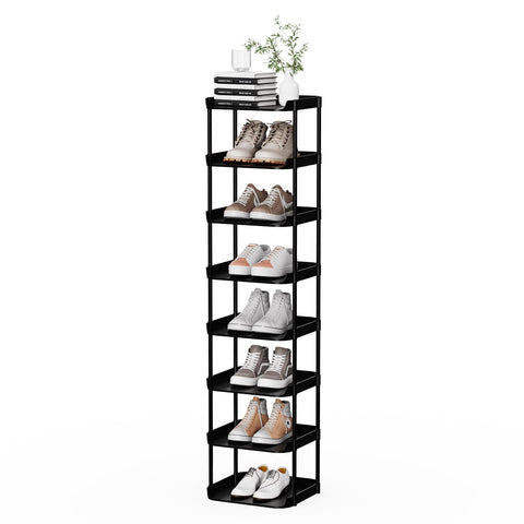 Altdnmaf front view tall shoe rack showing vertical storage benefit