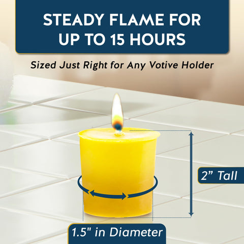 Alternative Imagination lit votive in glass holder casting warm honey-colored ambient light