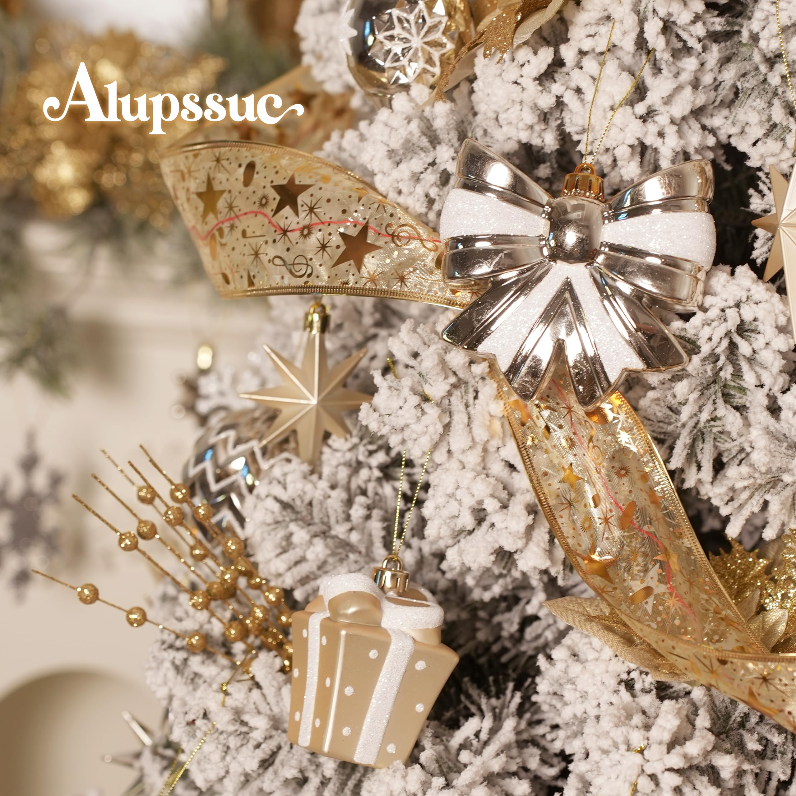 Alupssuc three different ornament sizes to illustrate scale and tree placement options