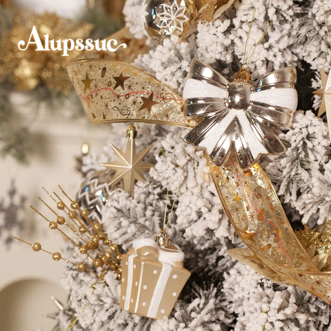 Alupssuc three different ornament sizes to illustrate scale and tree placement options