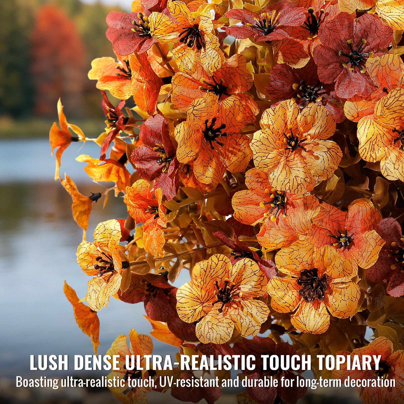 Alupssuc indoor wedding centerpiece using fall topiary balls for event decor
