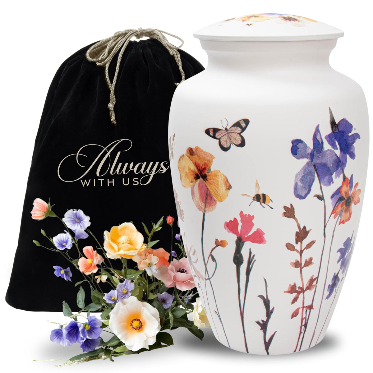 Always With Us wildflower urn front view showing elegant memorial design and stability