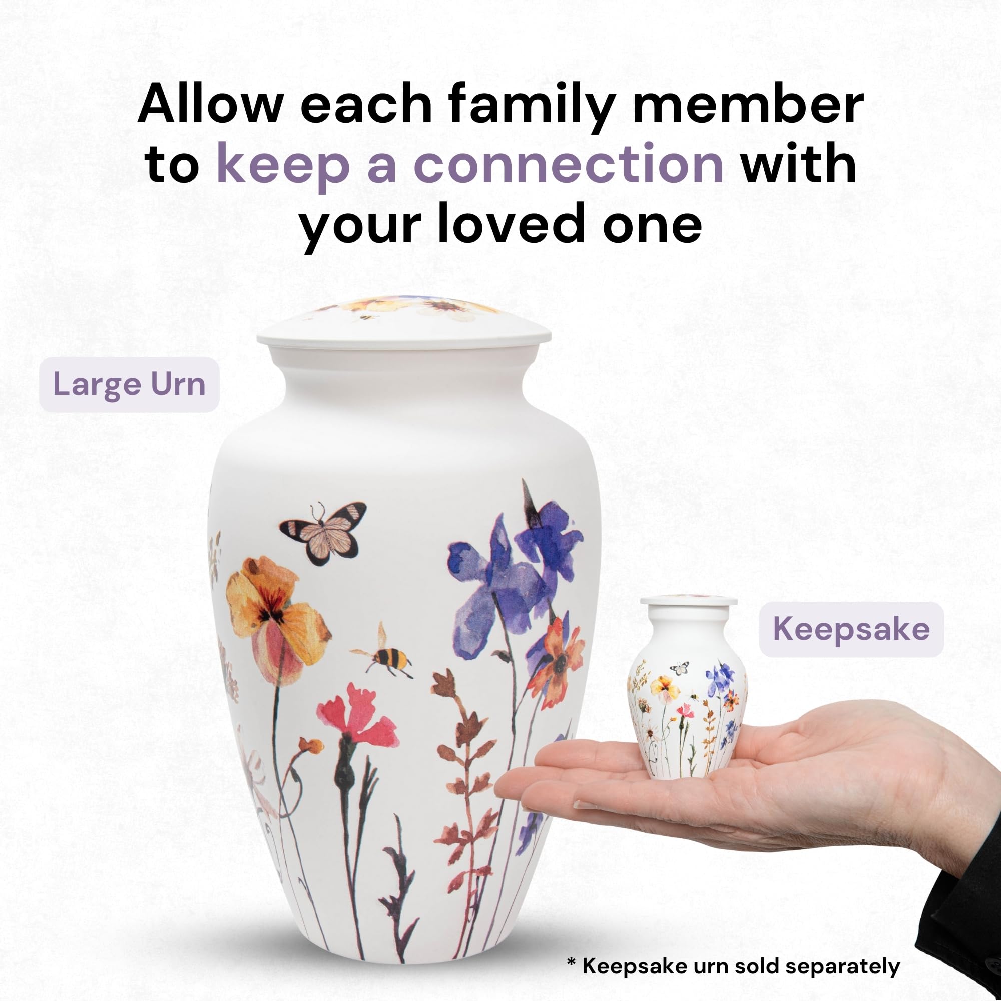 Always With Us urn packaged with velour bag showing safe delivery and respectful storage