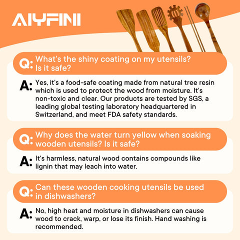 Alyfini label and hand-sanded finish detail showing food-safe treatment and smooth feel benefit