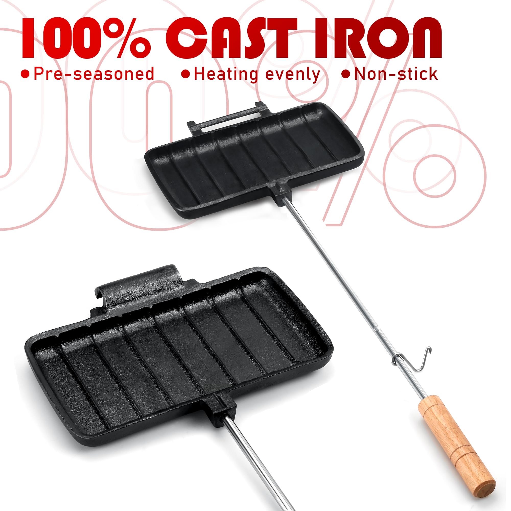 Alytree pie iron cooking over campfire showing safe distance and even heat