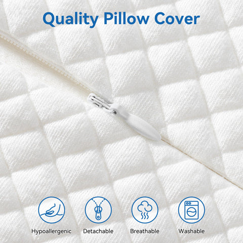AM AEROMAX pillow in use by side sleeper demonstrating shoulder clearance and support