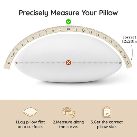 AM AEROMAX insert fitted inside a 12x20 pillow cover for a smooth finished look