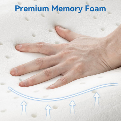 AM AEROMAX pillow next to hand for scale, clear sense of size and loft