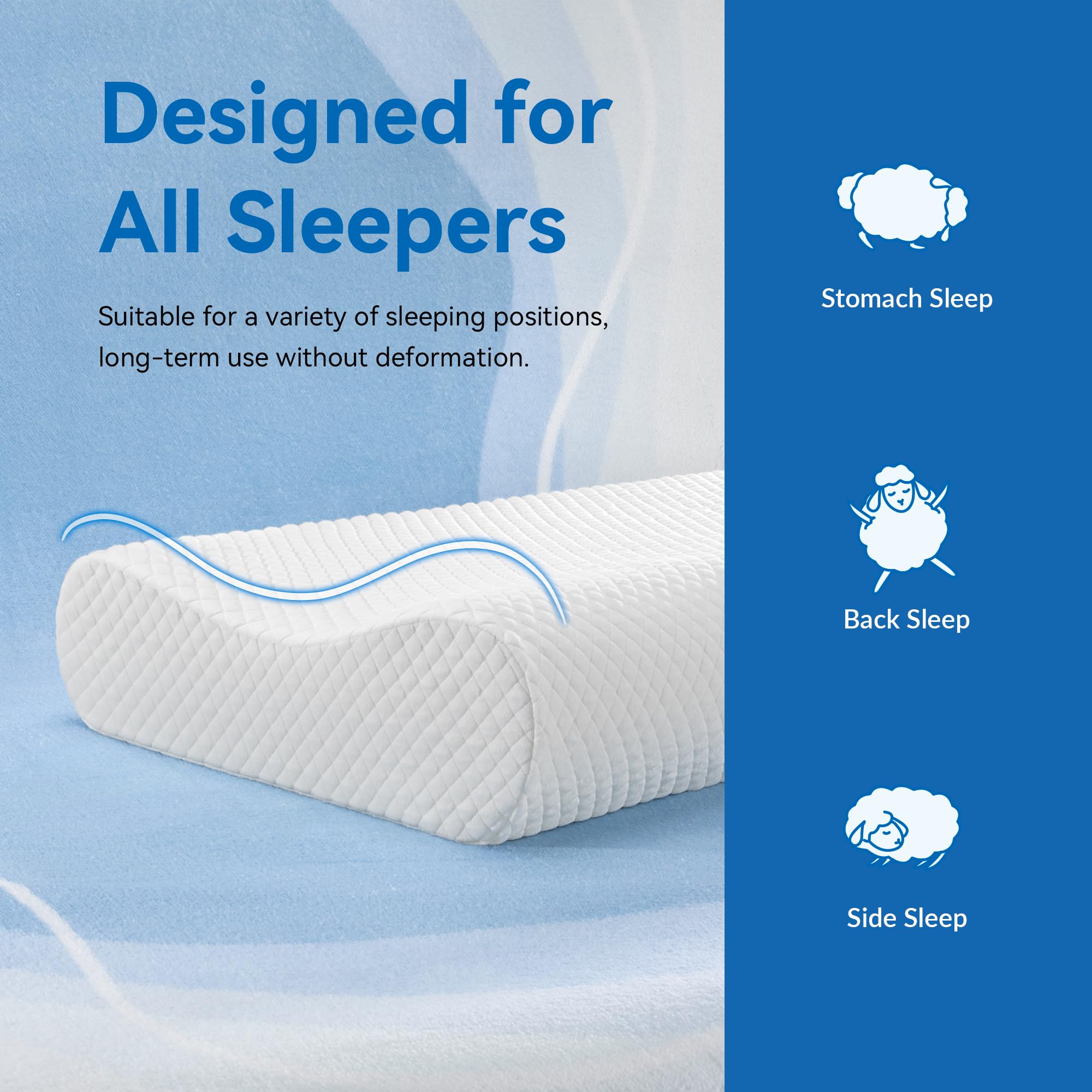 AM AEROMAX durable zipper and soft pillowcase detail, easy to remove and wash