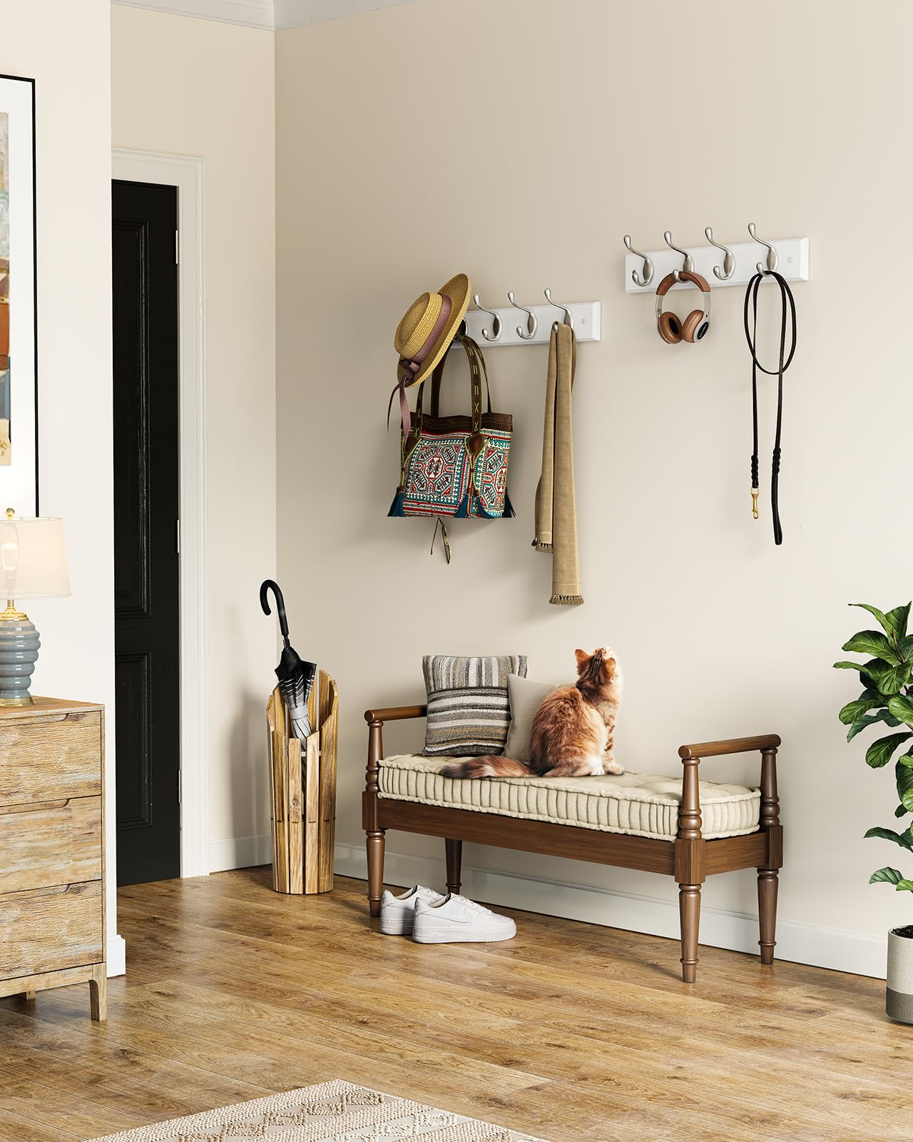 AMADA HOMEFURNISHING in a morning routine scene showing tidy decor and quick grabbing