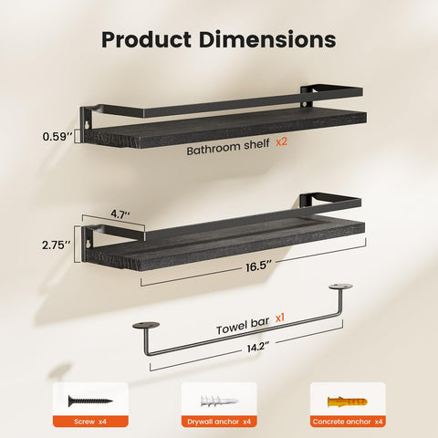 AMADA HOMEFURNISHING detached towel bar shown separately demonstrating customizable installation benefit