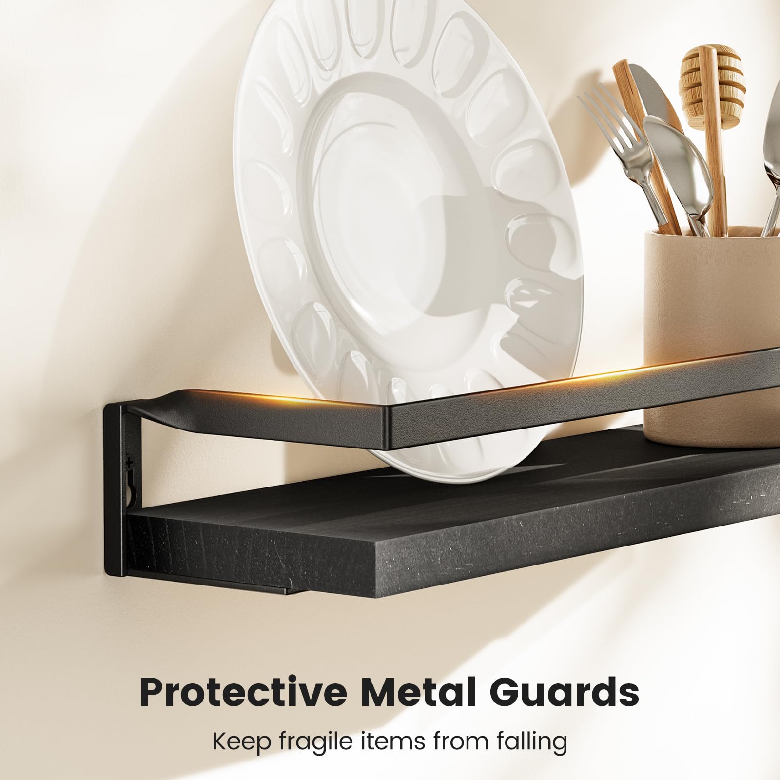 AMADA HOMEFURNISHING three-sided guard detail keeping toiletries secure benefit