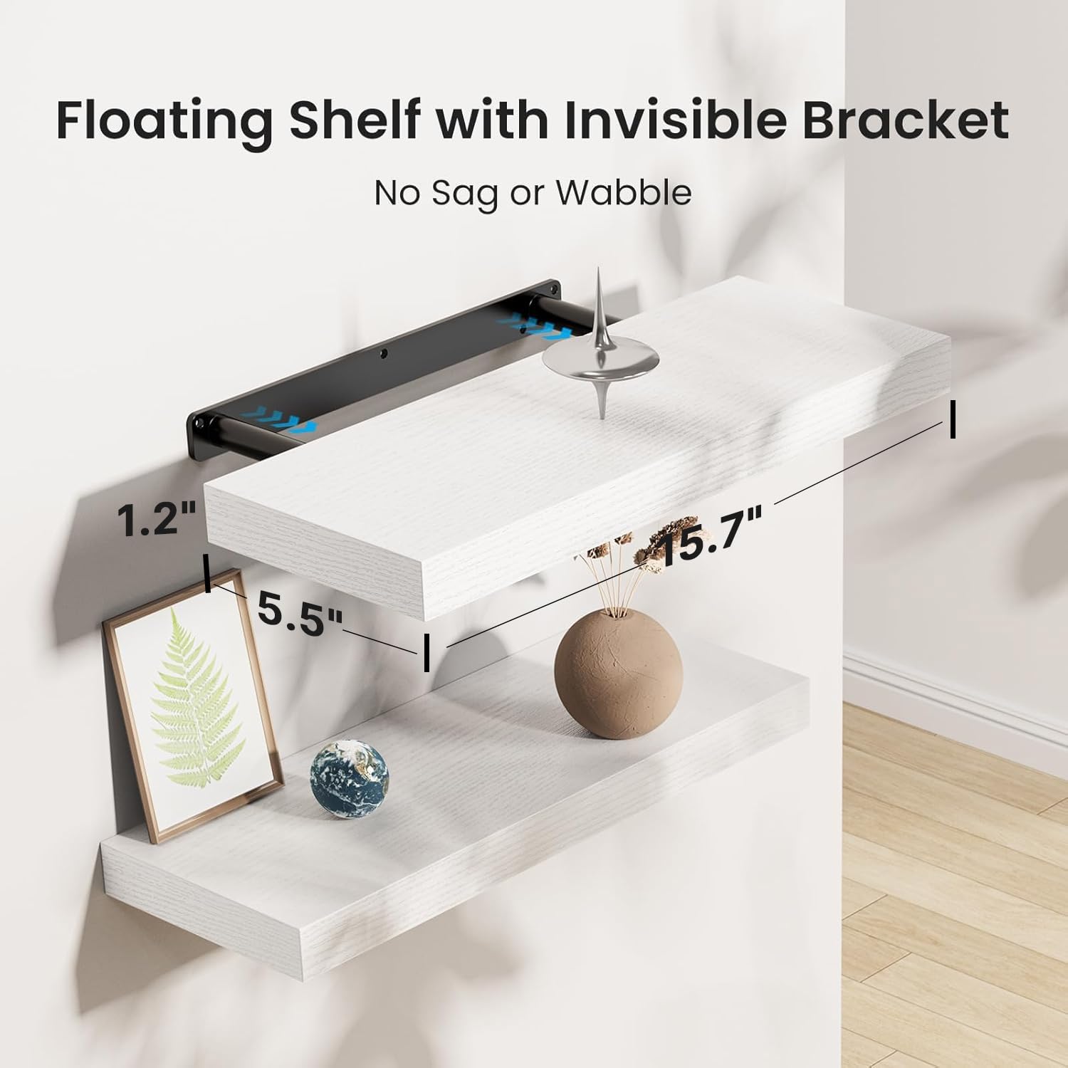 AMADA HOMEFURNISHING shelf edge showing 1.2 inch thickness for durable display