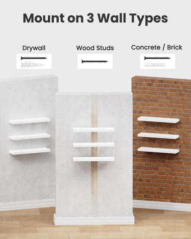 AMADA HOMEFURNISHING shelves above sofa in living room creating minimalist display and style