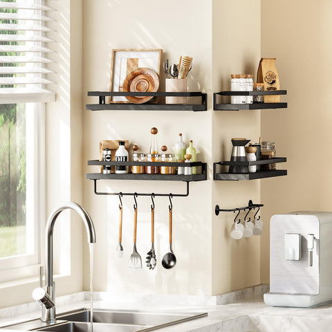 AMADA HOMEFURNISHING lifestyle bathroom display with towels and plants demonstrating tidy storage benefit