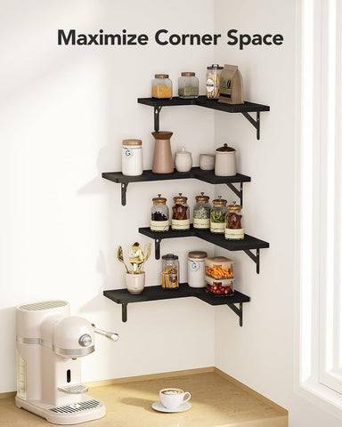 AMADA bedroom corner shelf replacing nightstand to save small-space footprint