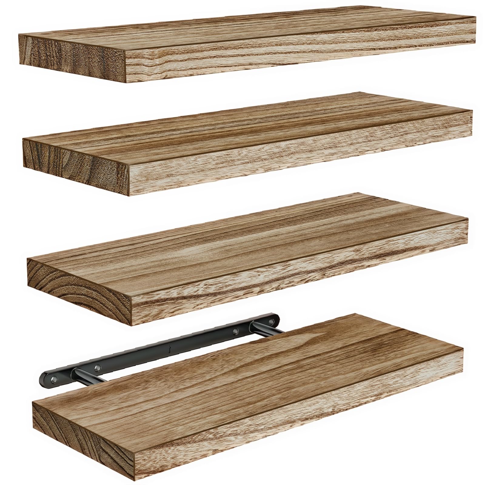 AMADA front view of light brown shelf showing clean lines and natural grain benefit visual appeal