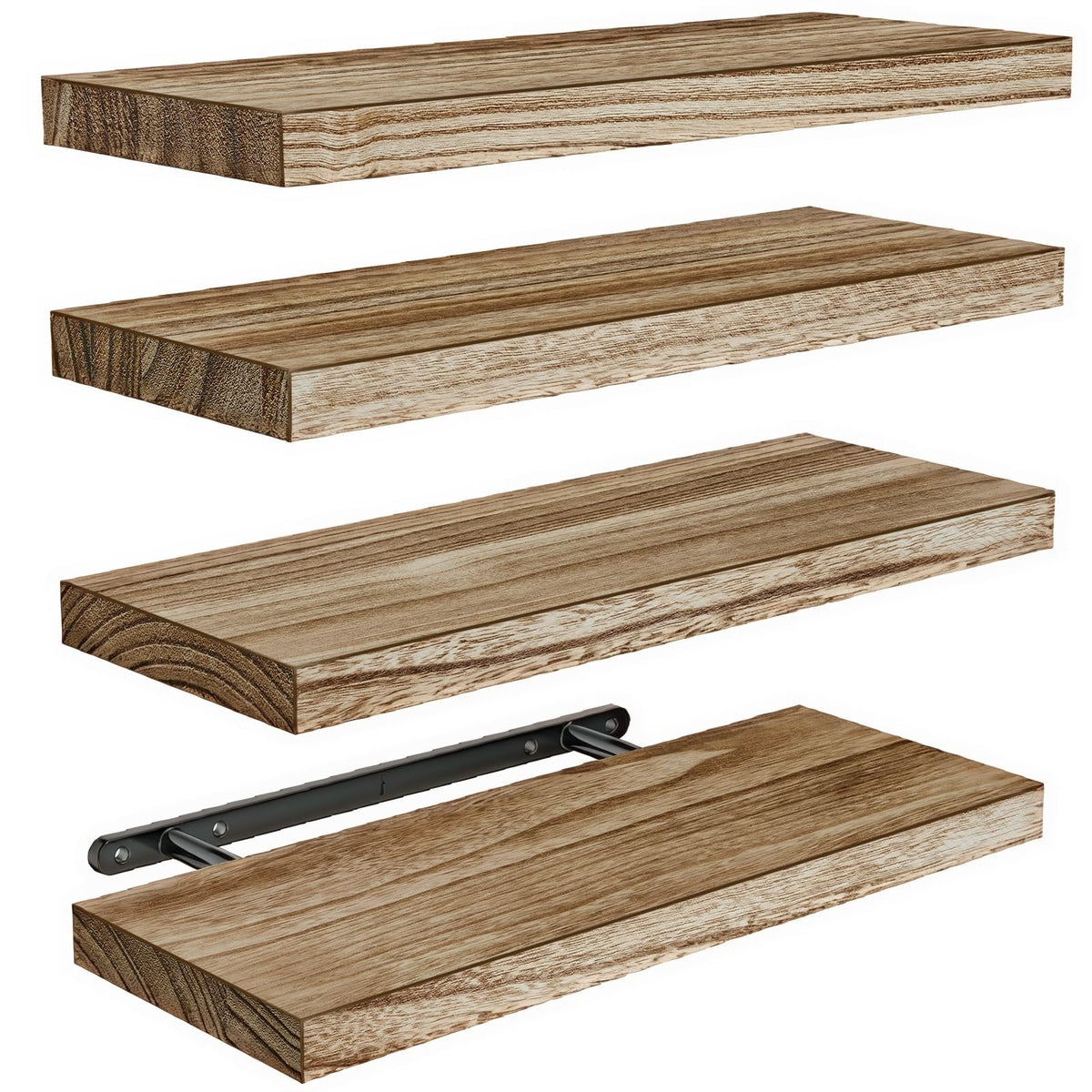 AMADA front view of light brown shelf showing clean lines and natural grain benefit visual appeal