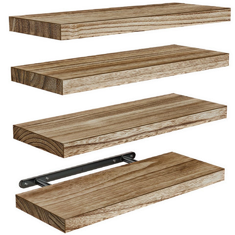 AMADA front view of light brown shelf showing clean lines and natural grain benefit visual appeal