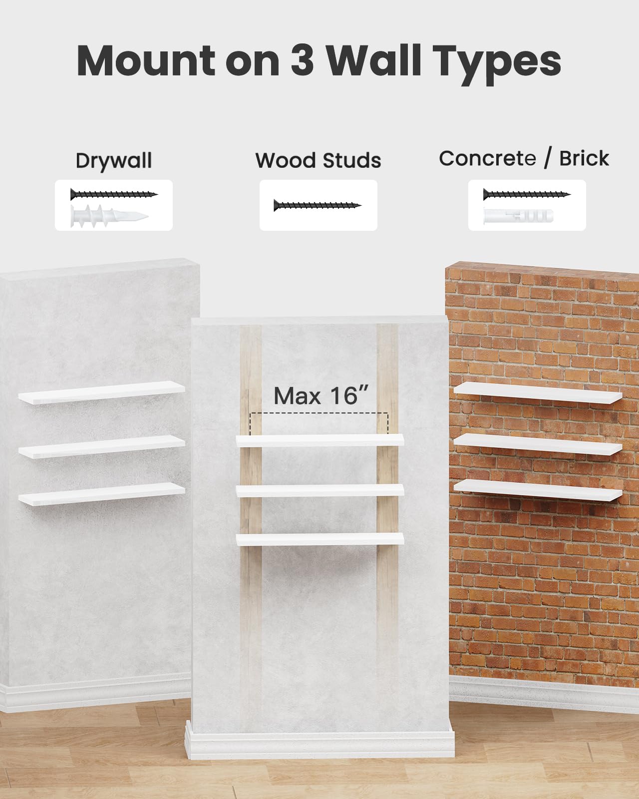 AMADA HOMEFURNISHING shelf next to books showing scale for planning placement