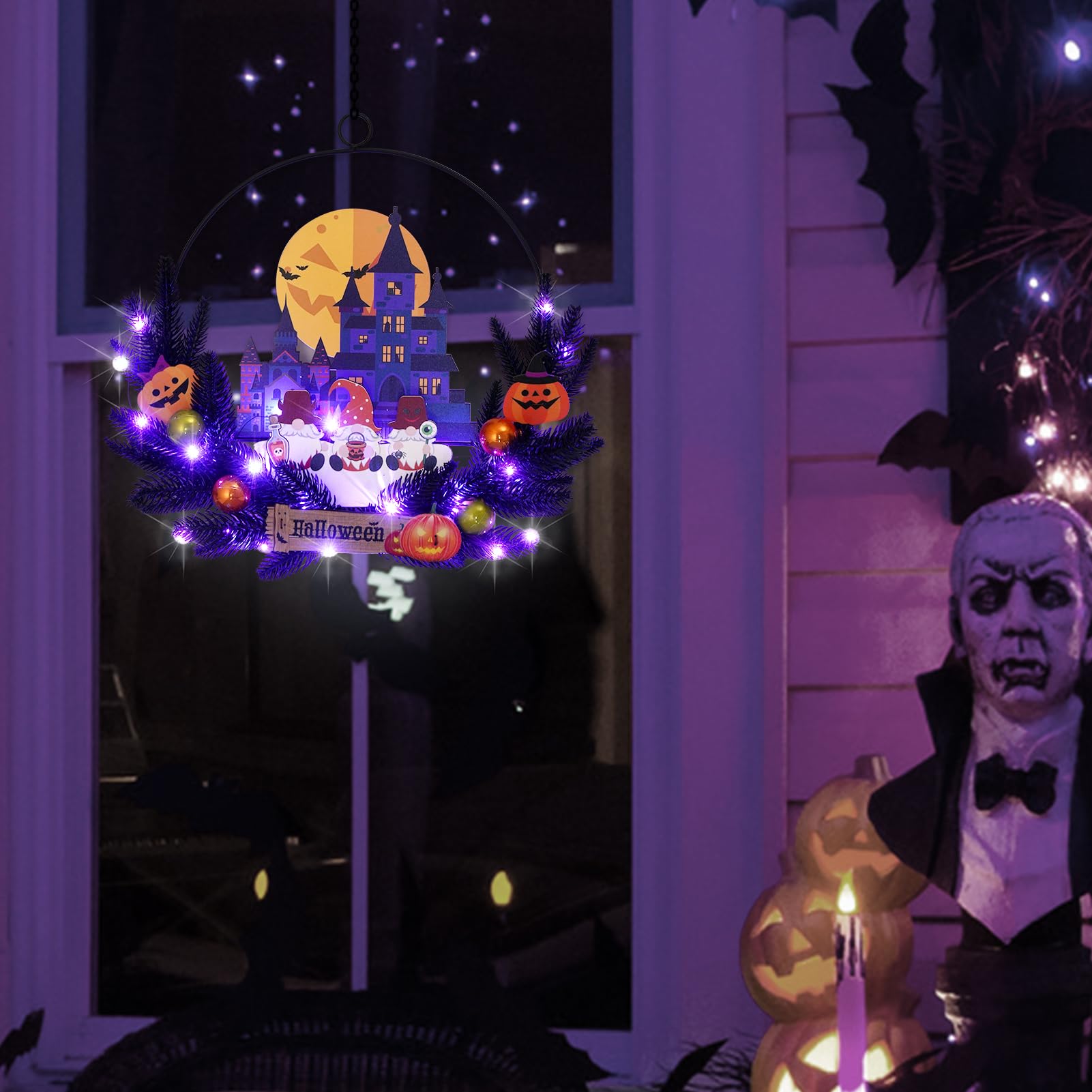 amadecohome wreath displayed on porch to inspire seasonal decorating