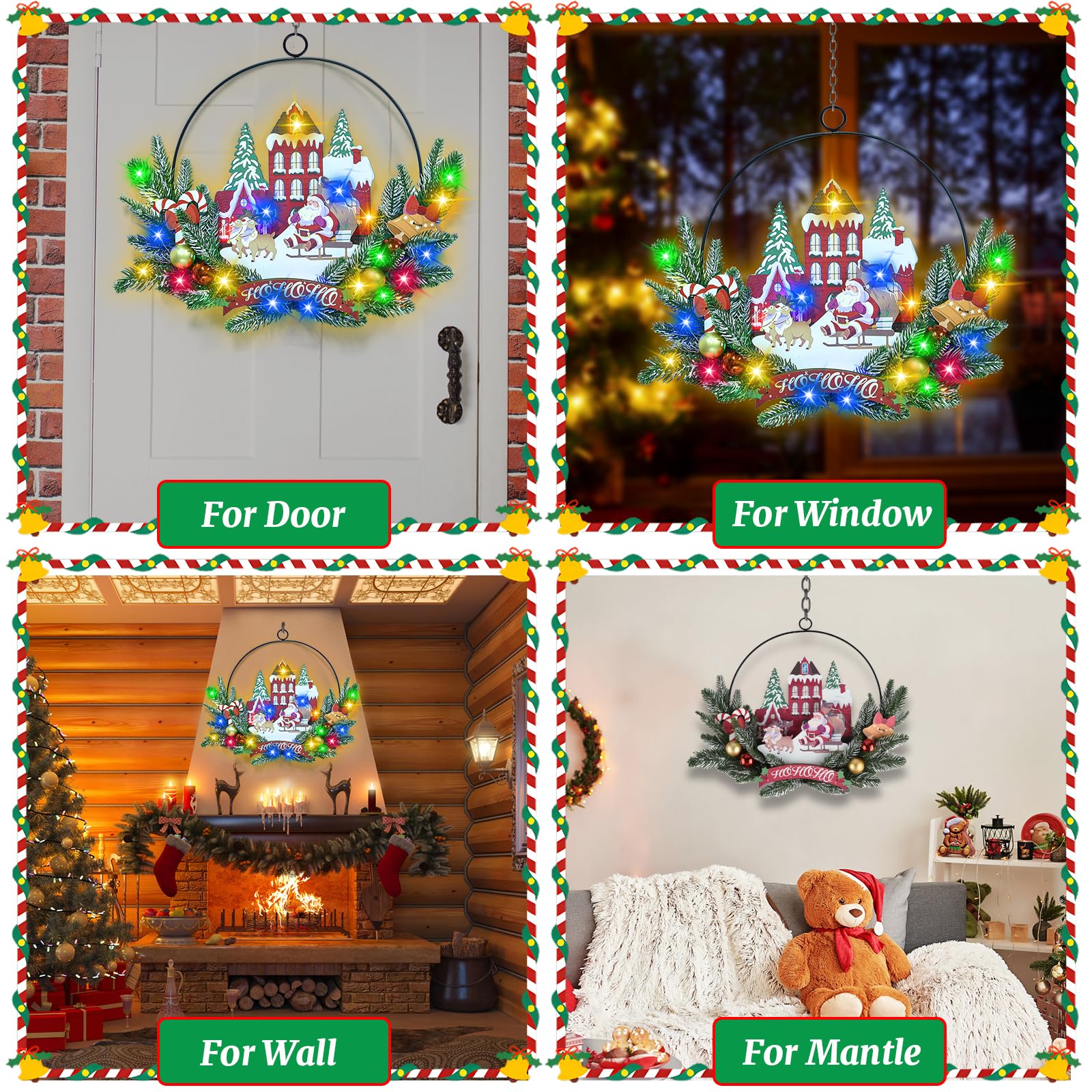 amadecohome wreath size comparison on door showing placement benefit