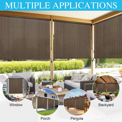 Amagenix size scale with chair showing true 8x8 coverage and practical fit for patios