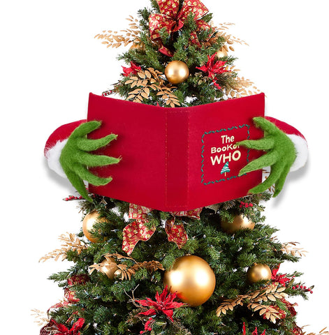 Amailtom elf tree topper front view showing playful design and instant holiday charm