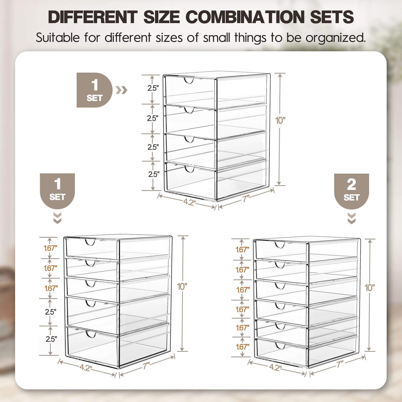 AMALEKO close-up of drawer interior showing neat storage