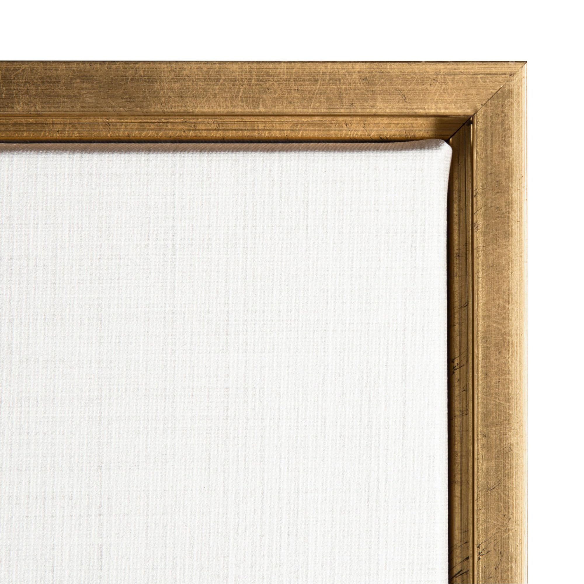 Amanti Art frame detail highlighting Sylvie Gold burnished finish and depth