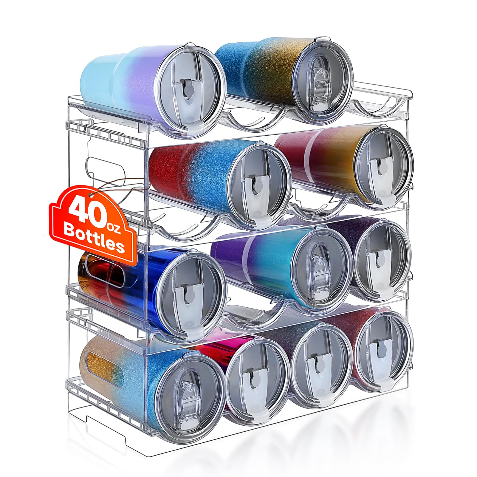 Amaoot front view in cabinet showing organized bottles and saved space
