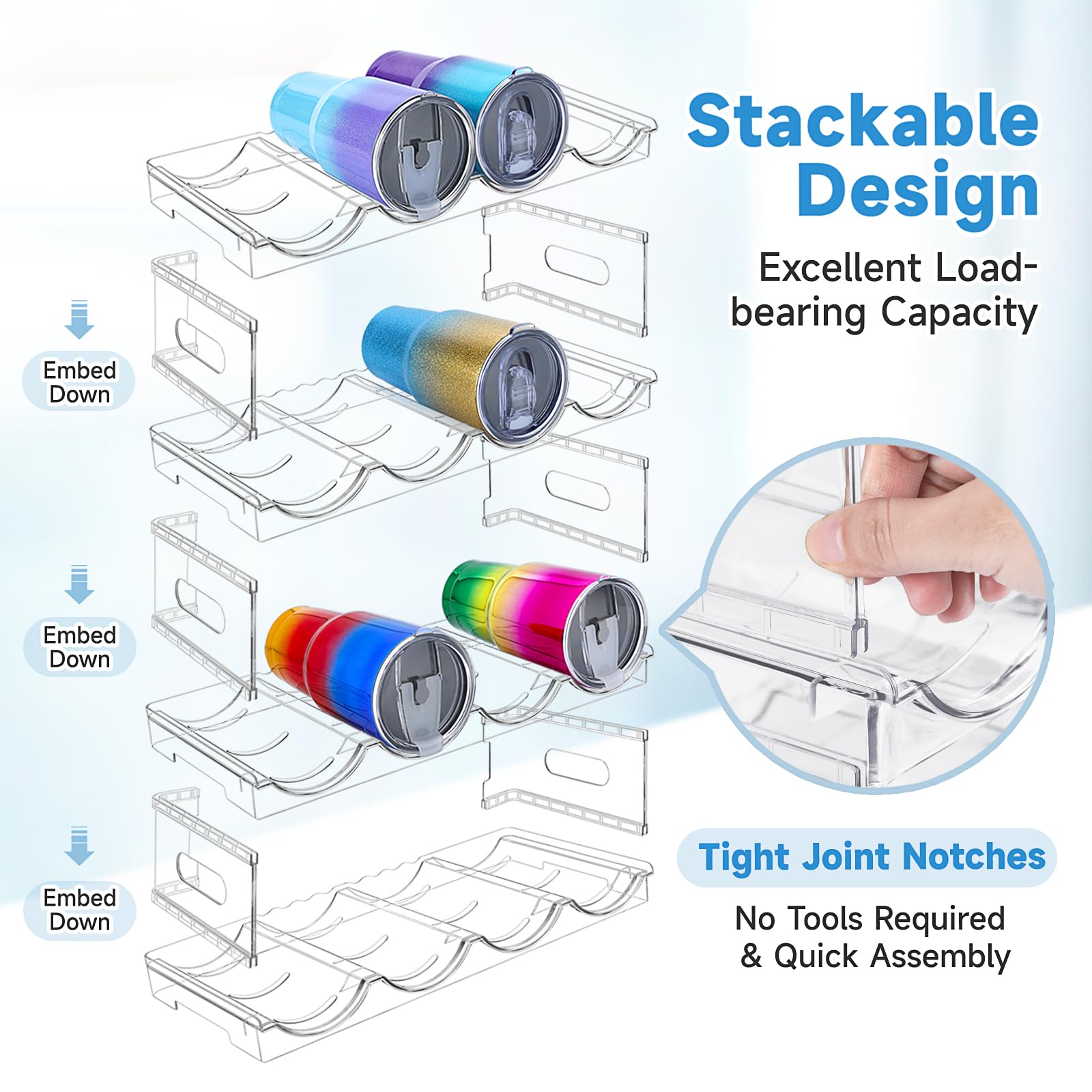 Amaoot stackable joint close-up showing secure stable stacking benefit