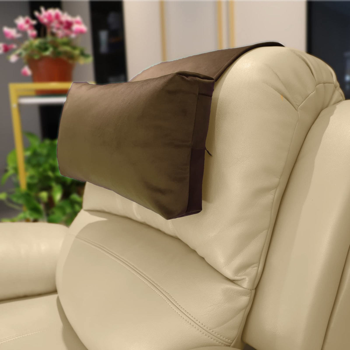 AmazeCov velvet head pillow front view showing plush comfort and supportive shape