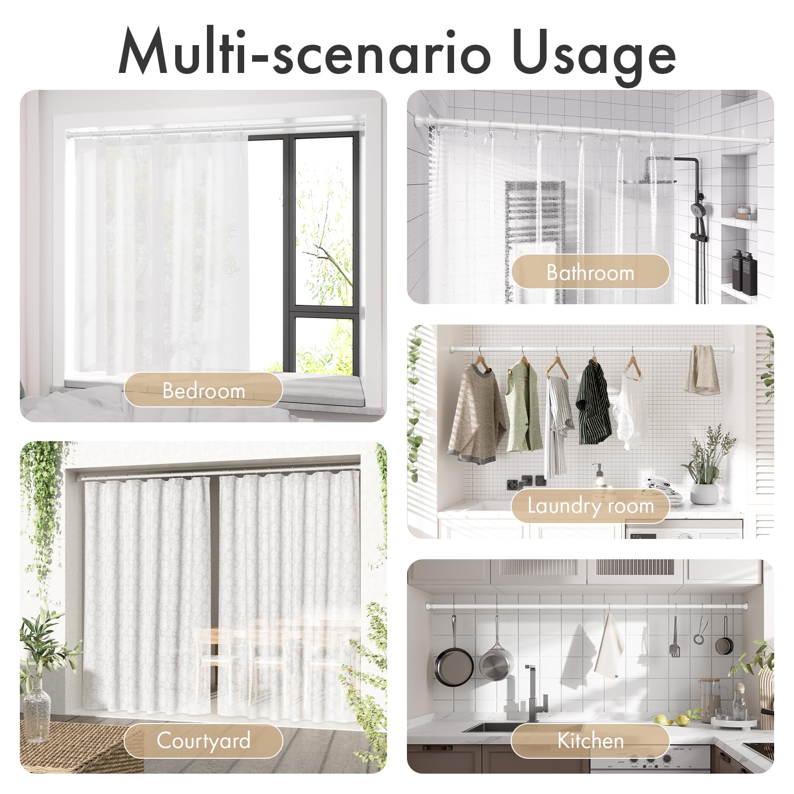 Amazer with hooks and curtain attached demonstrating easy hook compatibility