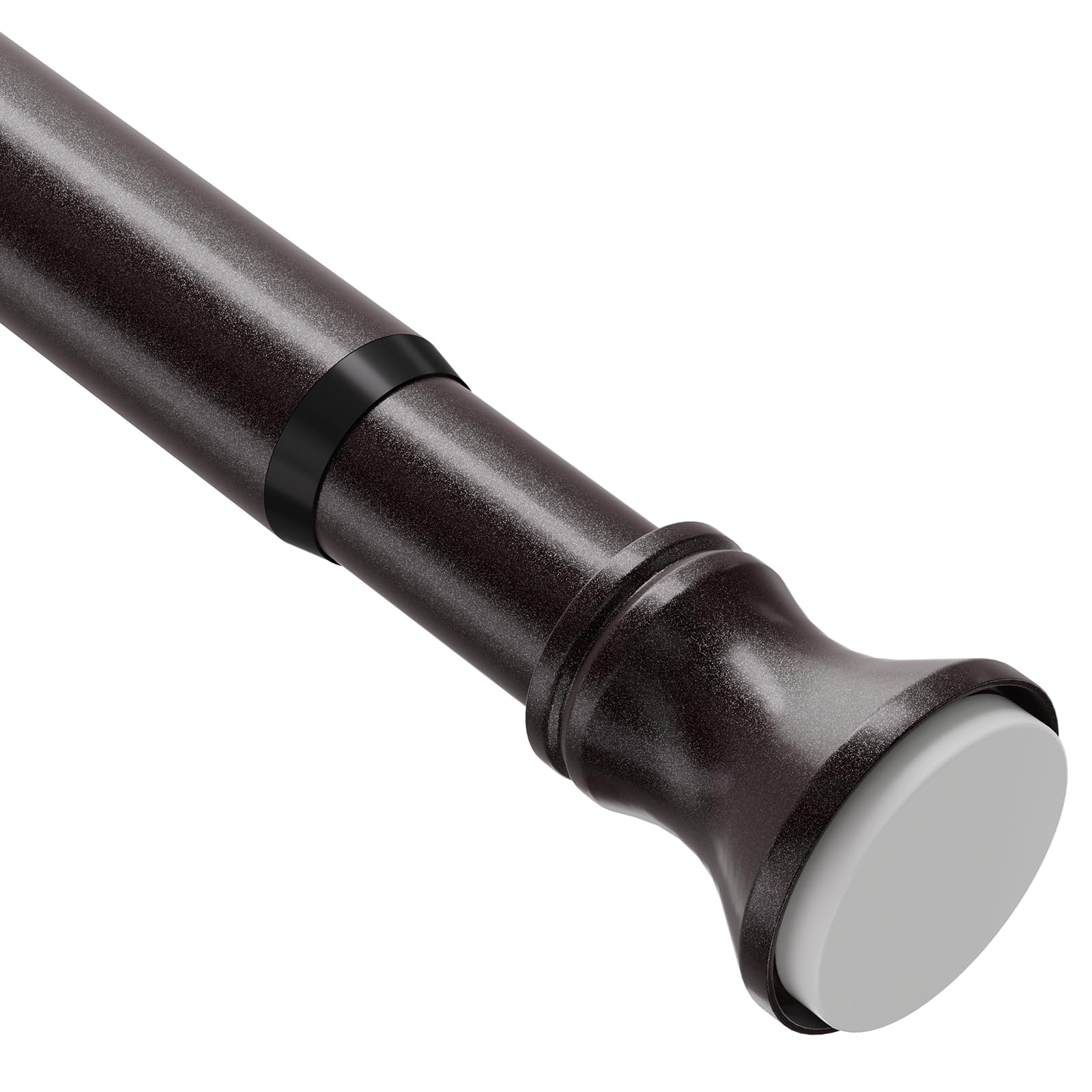 Amazer shower rod full-length view shows adjustable fit and clean bronze look