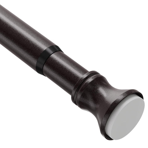 Amazer shower rod full-length view shows adjustable fit and clean bronze look