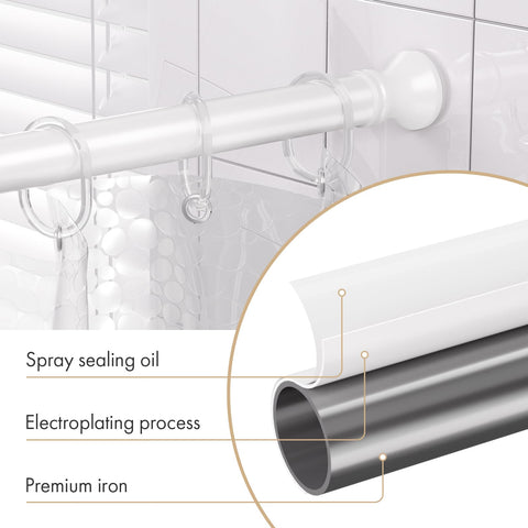 Amazer white rod over bathtub lifestyle shot showing clean, durable look