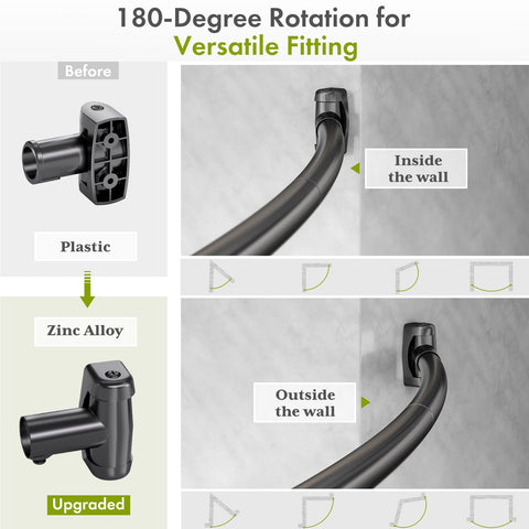 AmazerBath rotating end cap demonstrating flexible mounting angles benefit